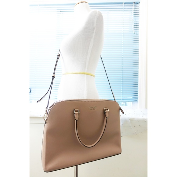 Kate Spade Beige Brown Saffiano Laptop Leather Bag - Picture 10 of 10